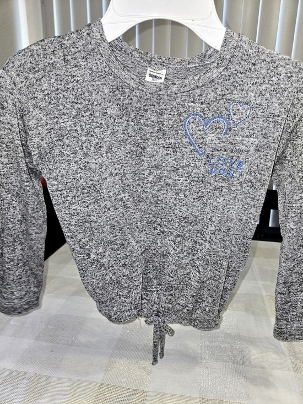 OshKosh B'gosh Girls Gray Blue Graphic Hoodie Size 4/4